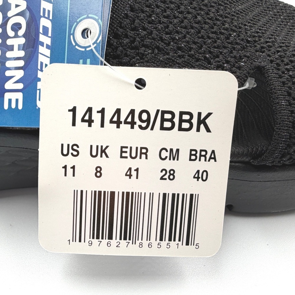 Skechers Go Walk Flex Sandals Women 11 Timeless Black NWT Sparkle Knit Slides - Picture 13 of 16